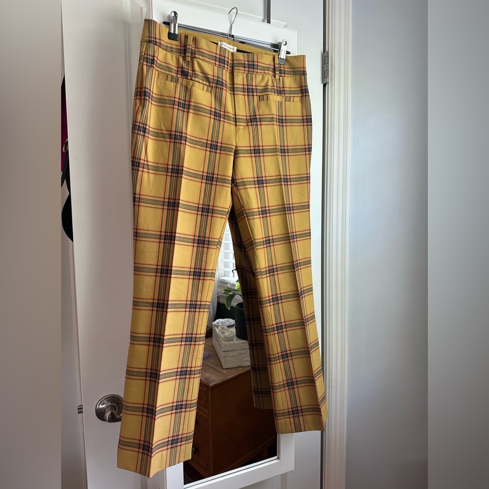 Anthropologie Essential Collection Plaid Straight Leg Pants - Picture 3 of 9